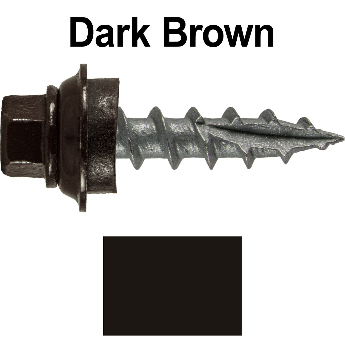 12 X 1" Metal Roofing Screws For OSB and Plywood - Galvanized Metal to Wood Type 17 Tip - 1/4" Hex Head - Assembled EPDM Washer