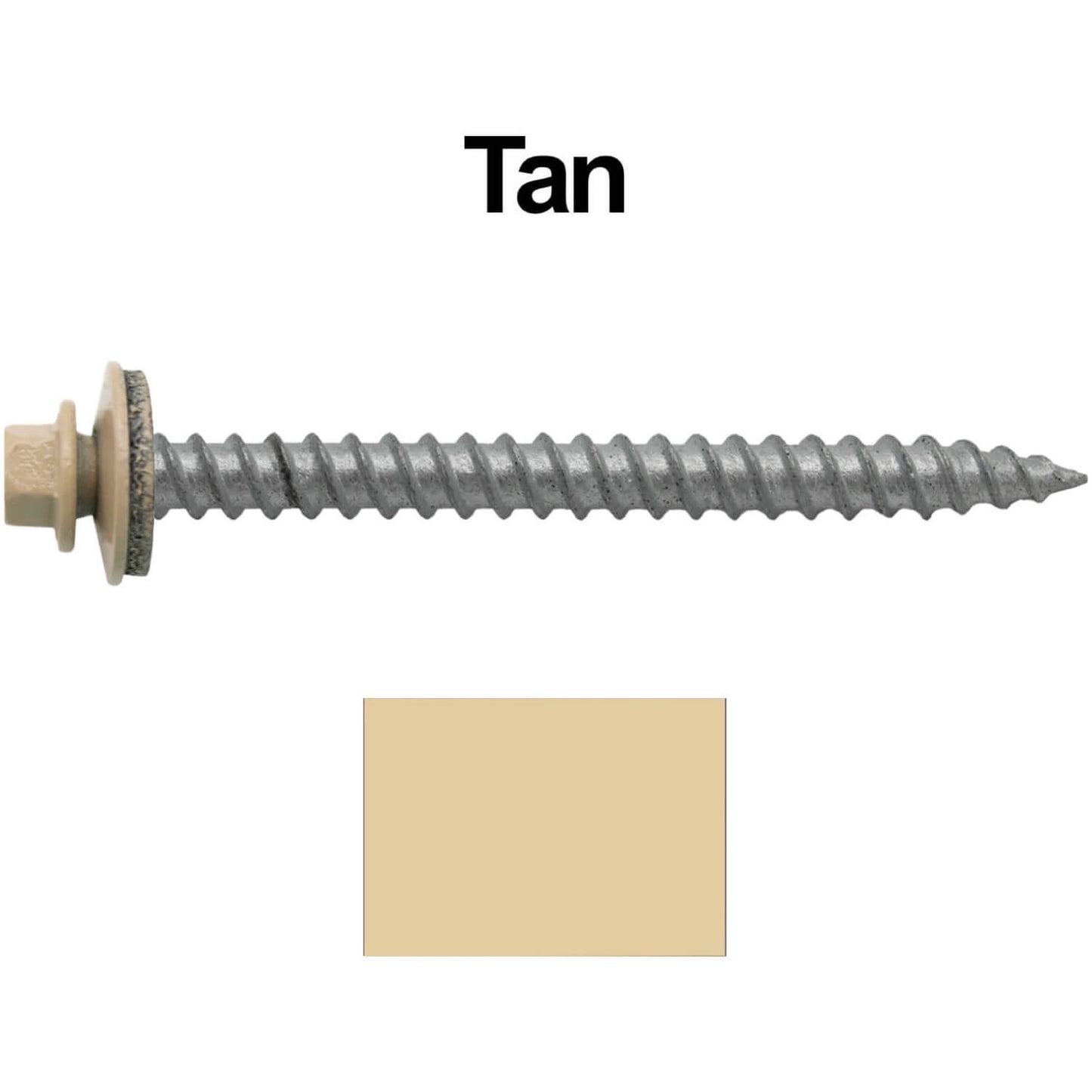 12 x 2-1/2" Metal ROOFING SCREWS - Hex Washer Head - Self starting/self tapping - EPDM washer. Colored head.