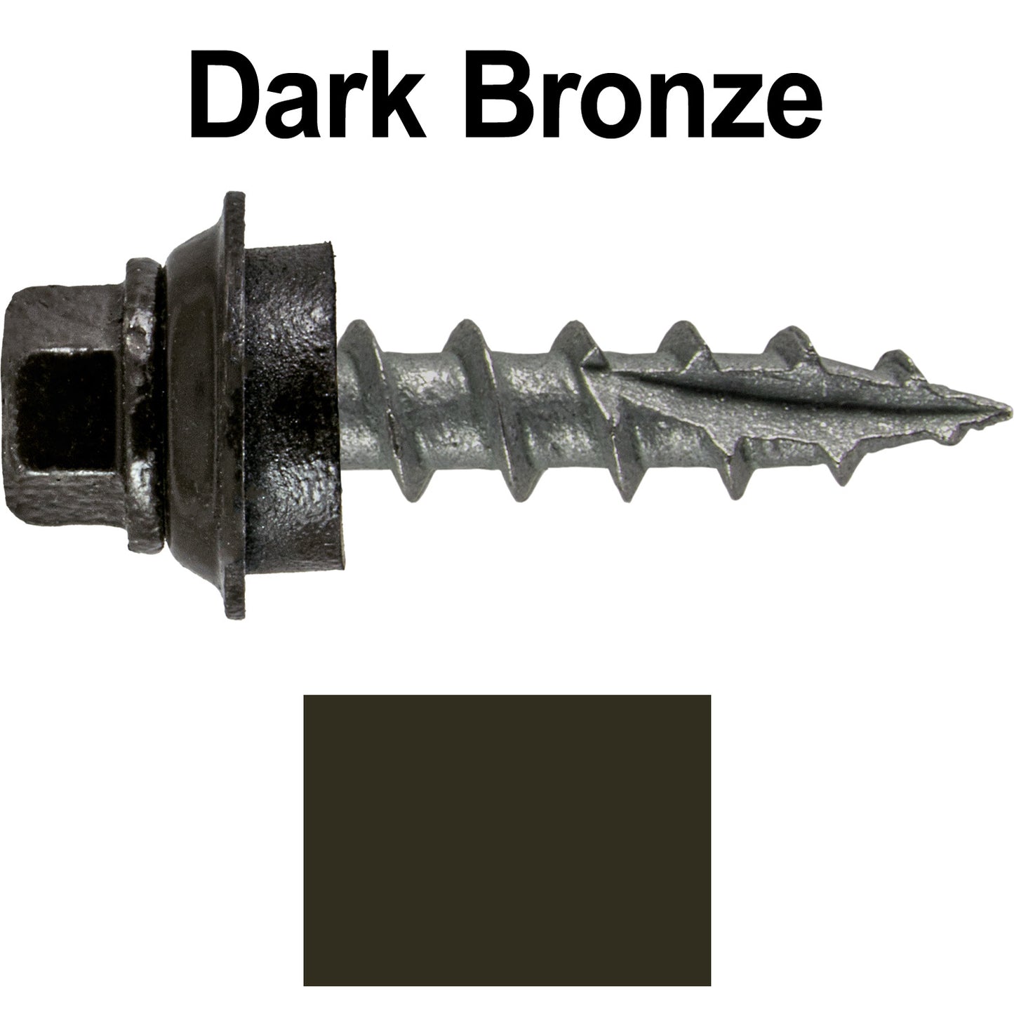 12 X 1" Metal Roofing Screws For OSB and Plywood - Galvanized Metal to Wood Type 17 Tip - 1/4" Hex Head - Assembled EPDM Washer