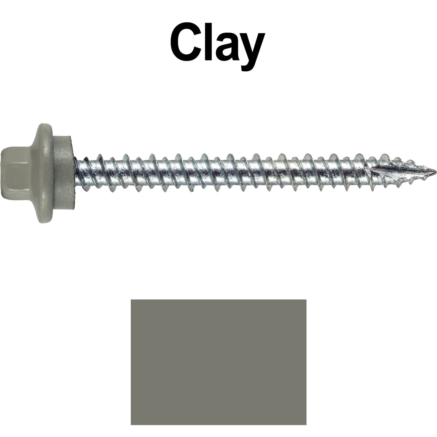 10 x 2” - STAINLESS HEX / ZINC Sheet Metal Roof Screw. Self starting metal to wood siding screws. EPDM washer. Colored head.