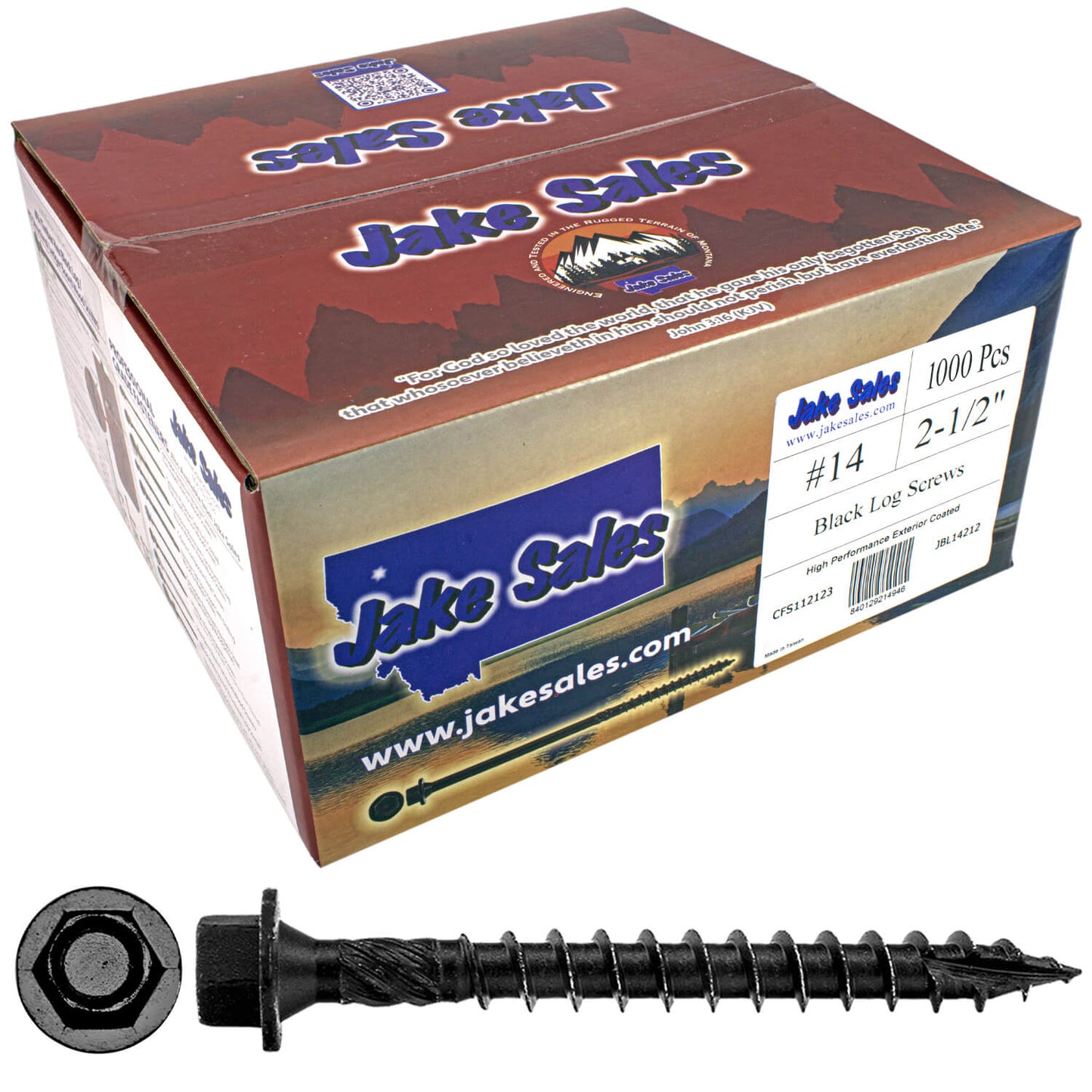 #14 Heavy Duty Black Timber/Log/Landscaping Wood Screws - Exterior Coated Heavy Duty Screws - Some Sizes Not Available in Case and Pallet Quantities