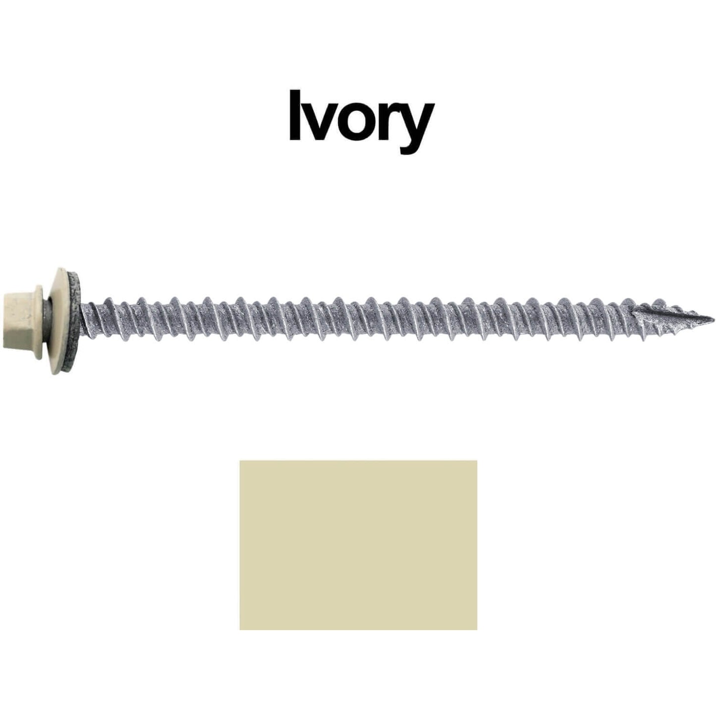 #10 x 3" Metal ROOFING SCREWS - Hex Washer Head - Self starting/self tapping - EPDM washer. Colored head.