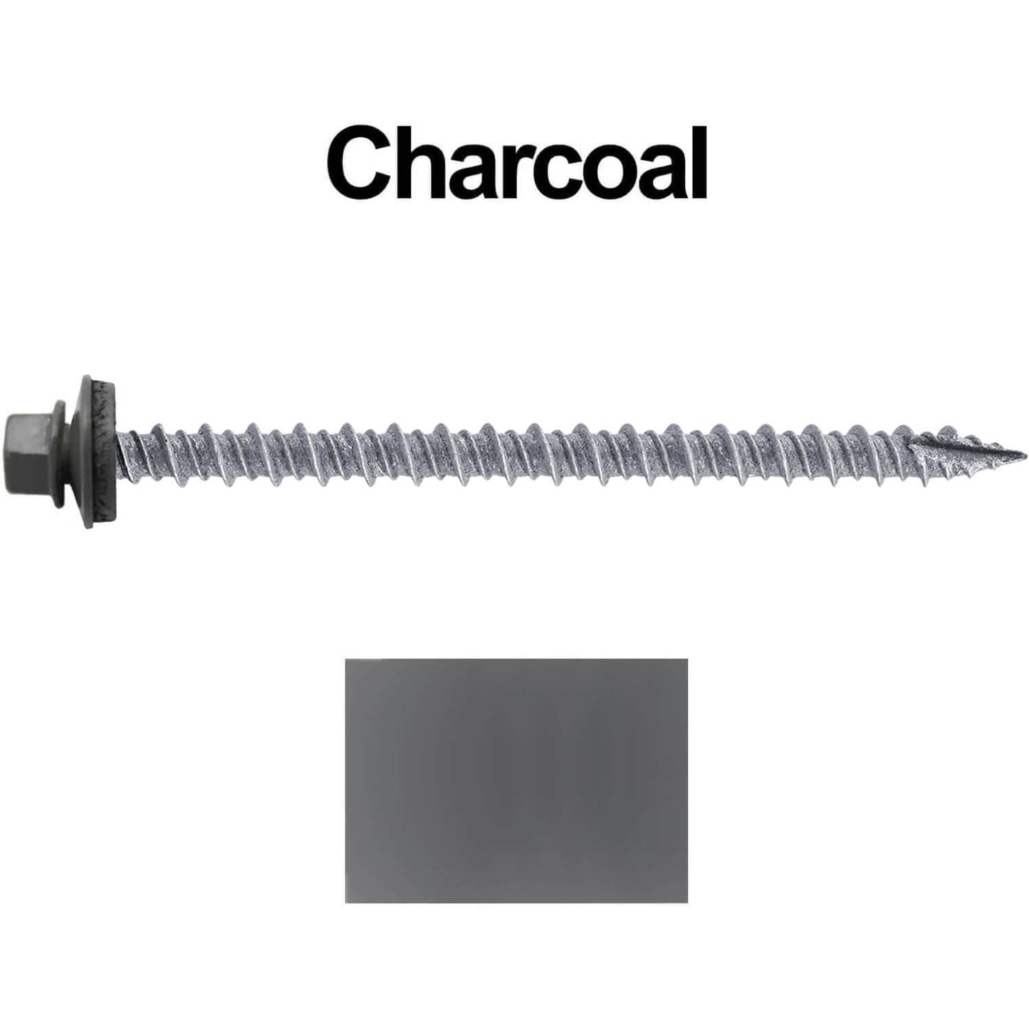 #10 x 3" Metal ROOFING SCREWS - Hex Washer Head - Self starting/self tapping - EPDM washer. Colored head.