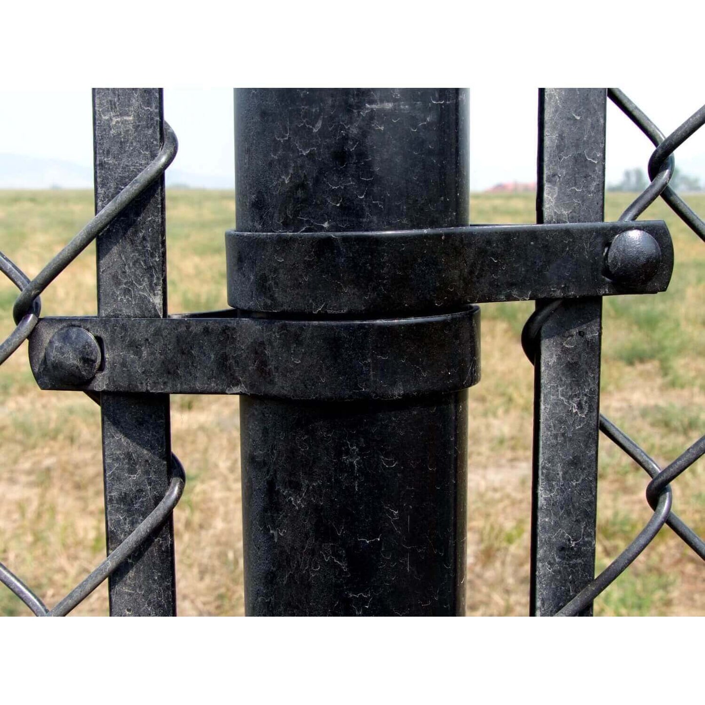 Tension Bands for Chain Link Fence - BLACK Powder Coated Chain Link Tension Band