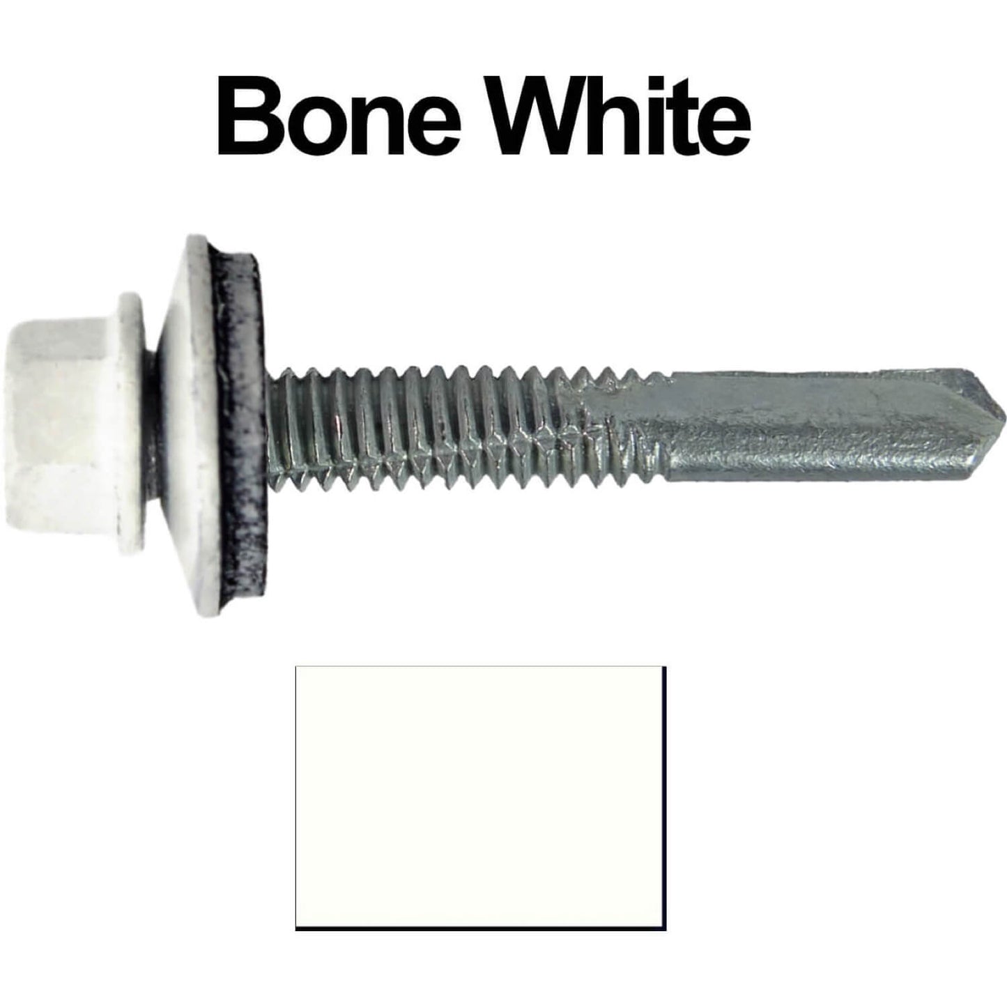 #12 x 1-1/2" Metal to Metal Type #5 Roofing Screws - Hex Head Drill Point. 9/16" EPDM Washer. Colored Head.