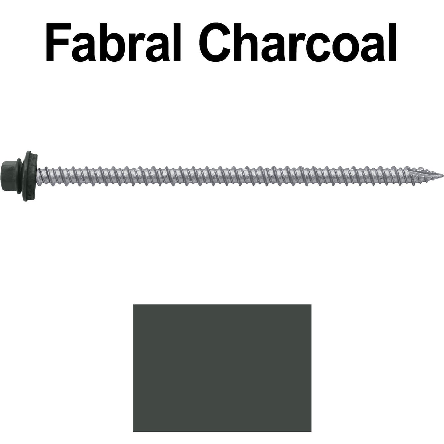 #10 x 4" Metal ROOFING SCREWS - Hex Washer Head - Self starting/self tapping - EPDM washer. Colored head.