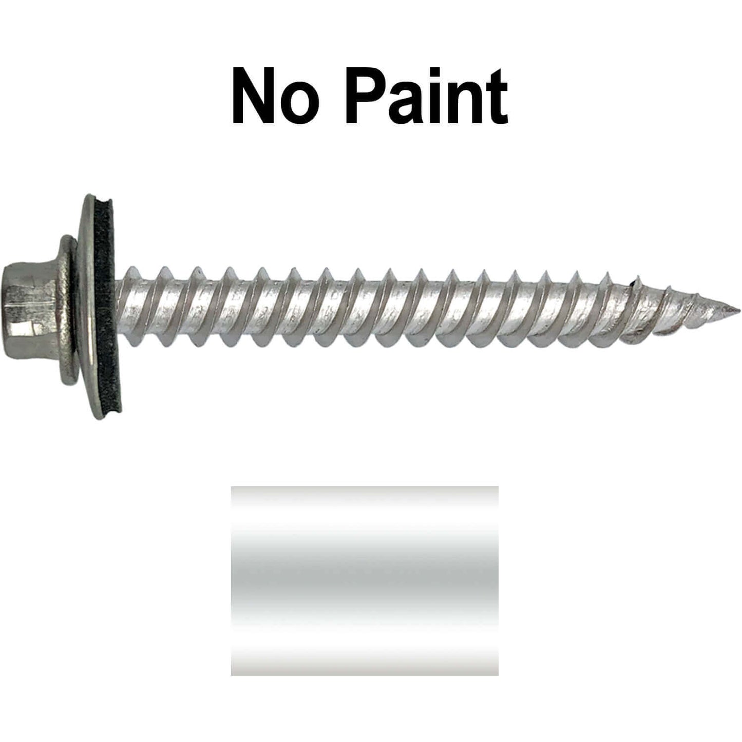 12 x 2" Stainless Steel Metal Roofing Screw - Hex ReGrip Washer Head - Self starting/self tapping - EPDM washer. Colored head.