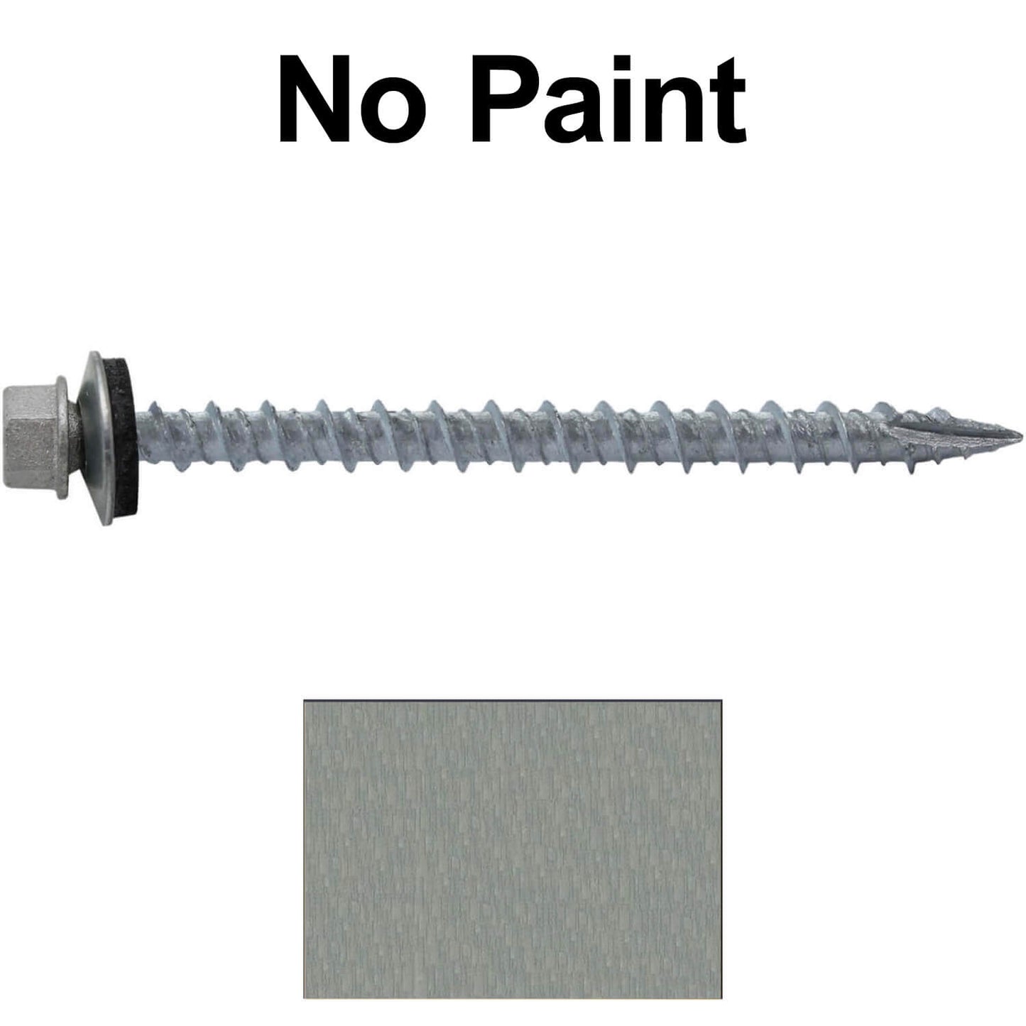 #10 x 2-1/2" Metal ROOFING SCREWS - Hex Washer Head - Self starting/self tapping - EPDM washer. Colored head.