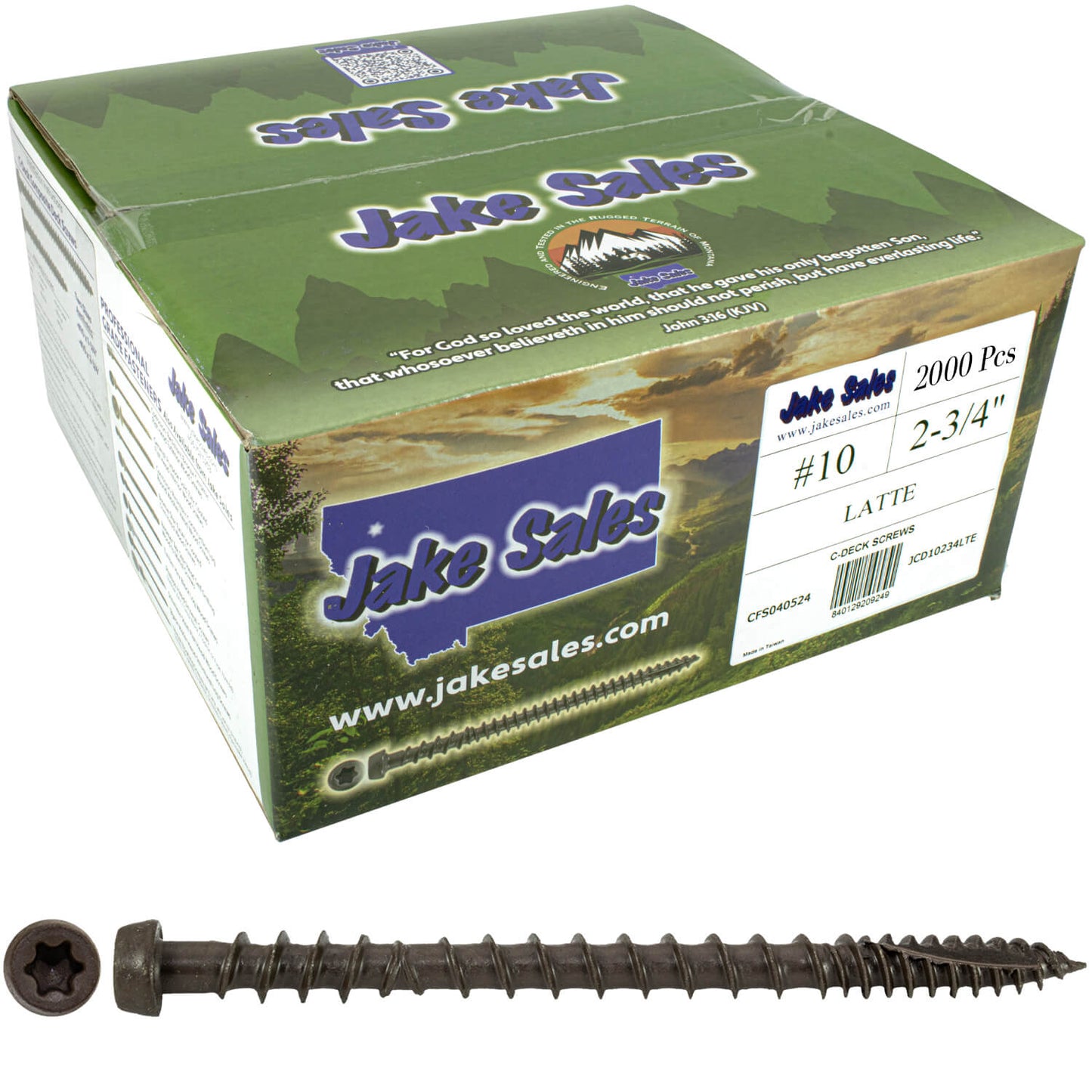 #10 x 2-3/4" Colored Composite Decking Wood Screws with Torx/Star Drive Head (T20 Bit), Exterior Coated, Compatible with Pressure Treated and ACQ Lumber