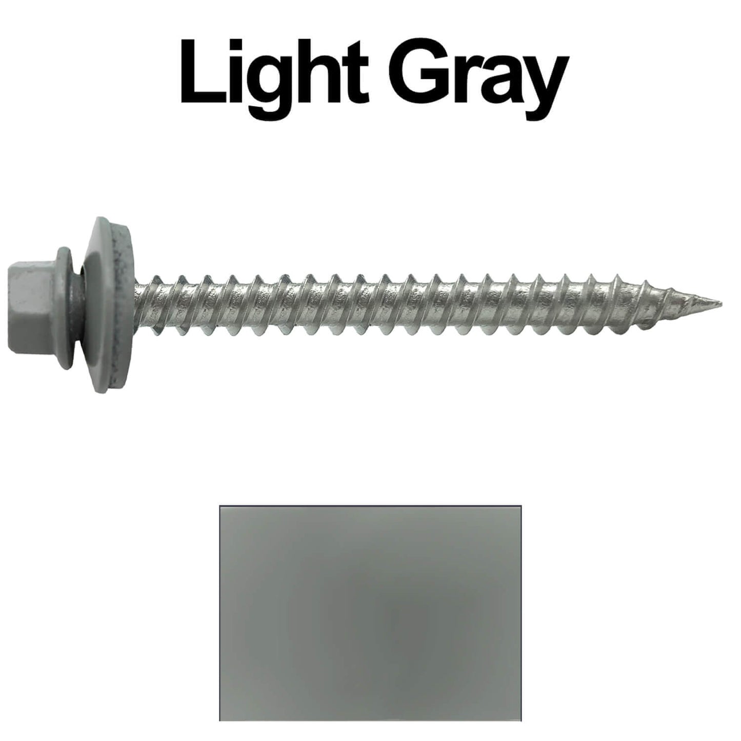 #9 x 2" Stainless Steel Metal Roofing Screws - Hex Washer Head - Self-Piercing (SP) tip metal to wood. EPDM washer. Colored head.