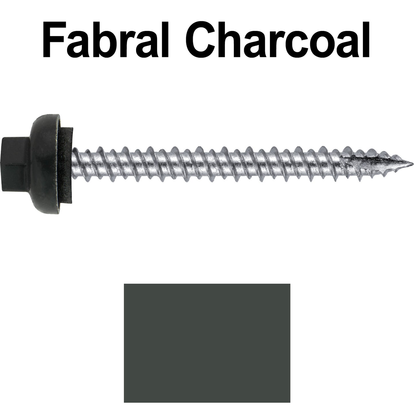10 X 2-1/2" HI-LO Zinc Aluminum Cap Metal Roofing Screws - Hex Washer Head - Self starting/self tapping - EPDM washer. Colored head.