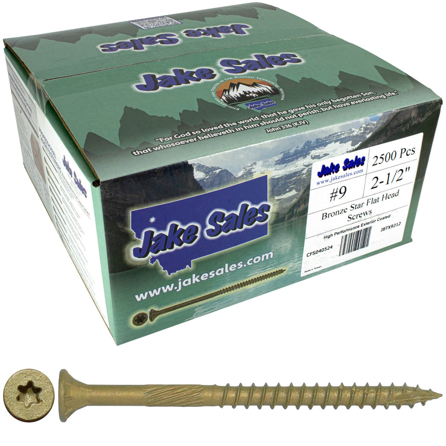 #9 x 1-1/2" - 3-1/8" Bronze Exterior Coated Wood Screw Torx/Star Drive Head - Multipurpose Exterior Coated Torx/Star Drive Wood Screws