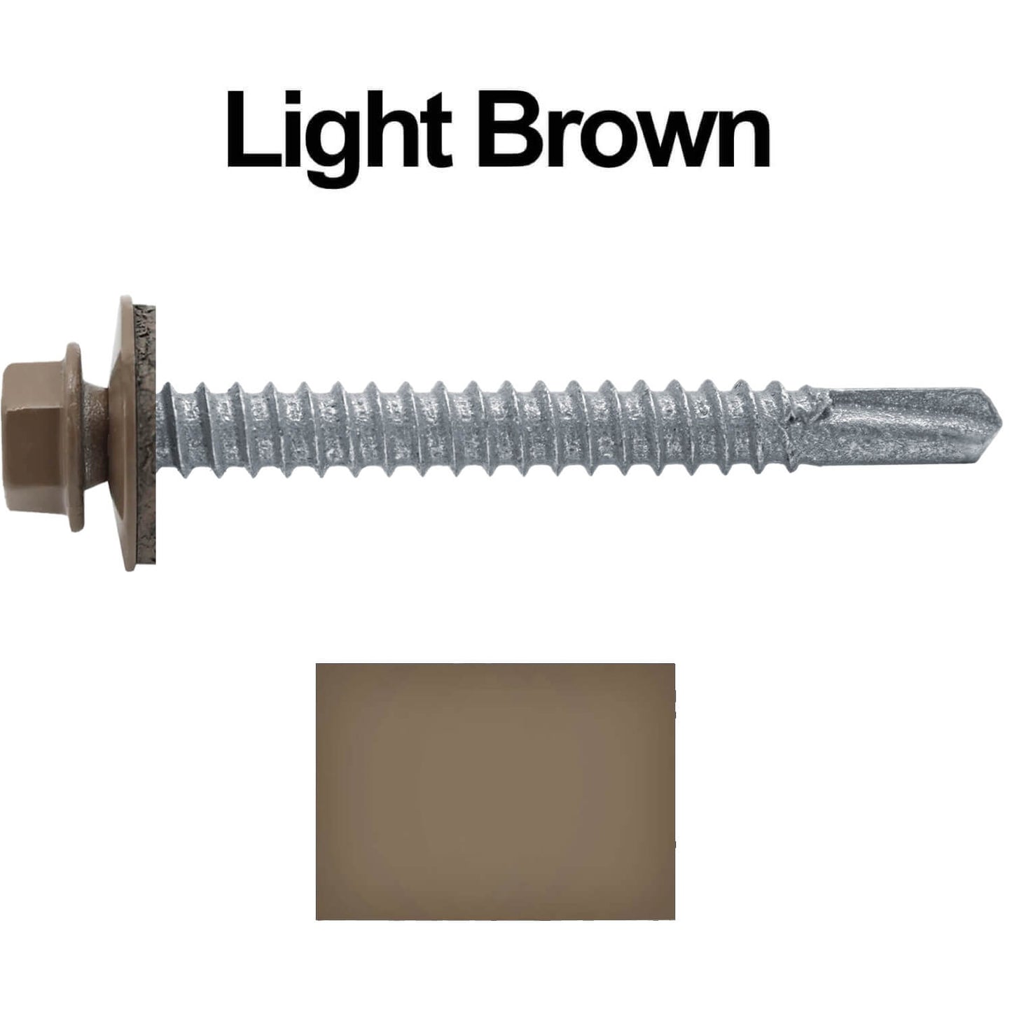 #12 x 2" Metal to Metal Type #3 Metal Roofing Screws - Hex Head Drill Point - 9/16" EPDM Washer.