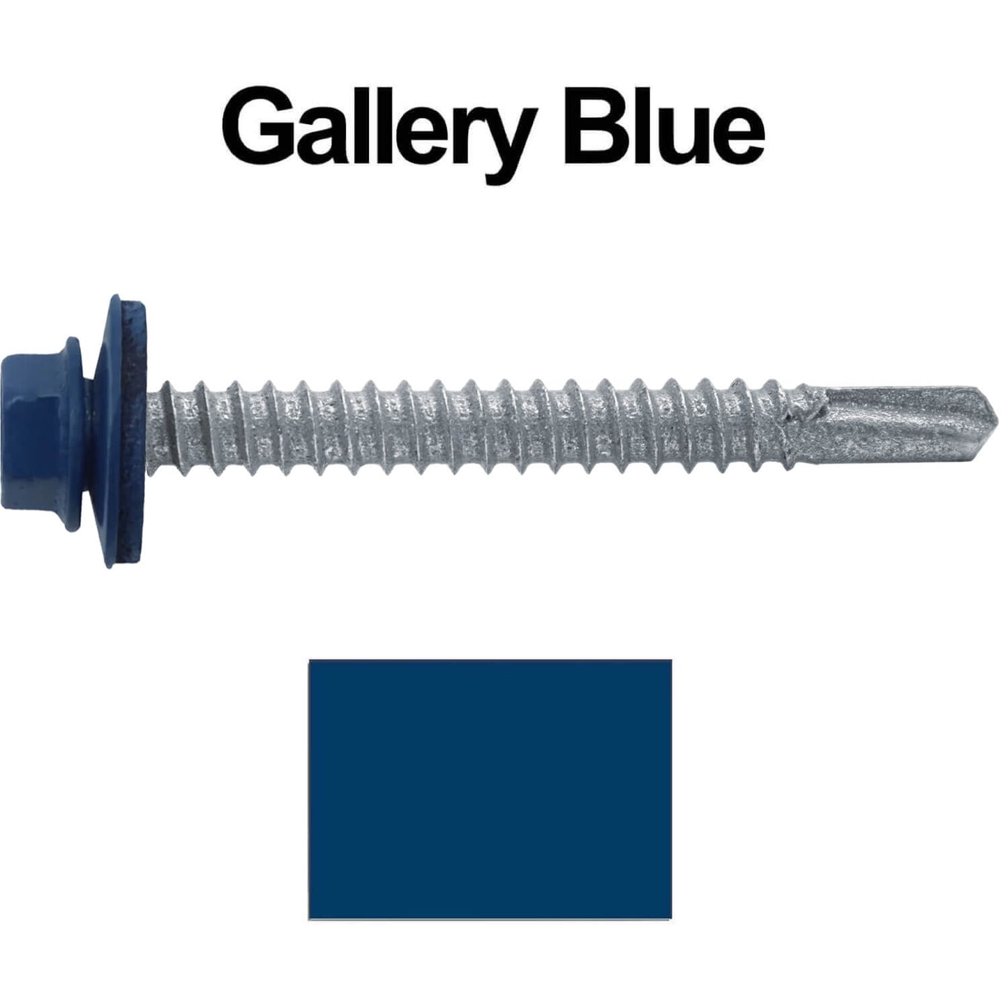 #12 x 2" Metal to Metal Type #3 Metal Roofing Screws - Hex Head Drill Point - 9/16" EPDM Washer.
