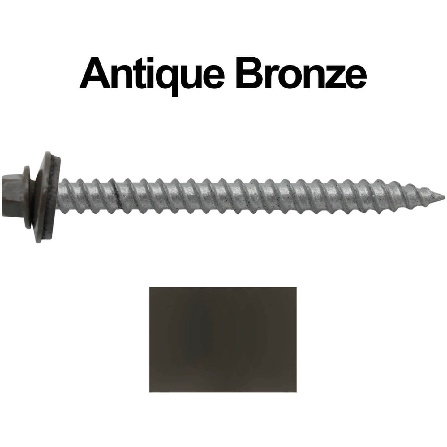 12 x 2-1/2" Metal ROOFING SCREWS - Hex Washer Head - Self starting/self tapping - EPDM washer. Colored head.