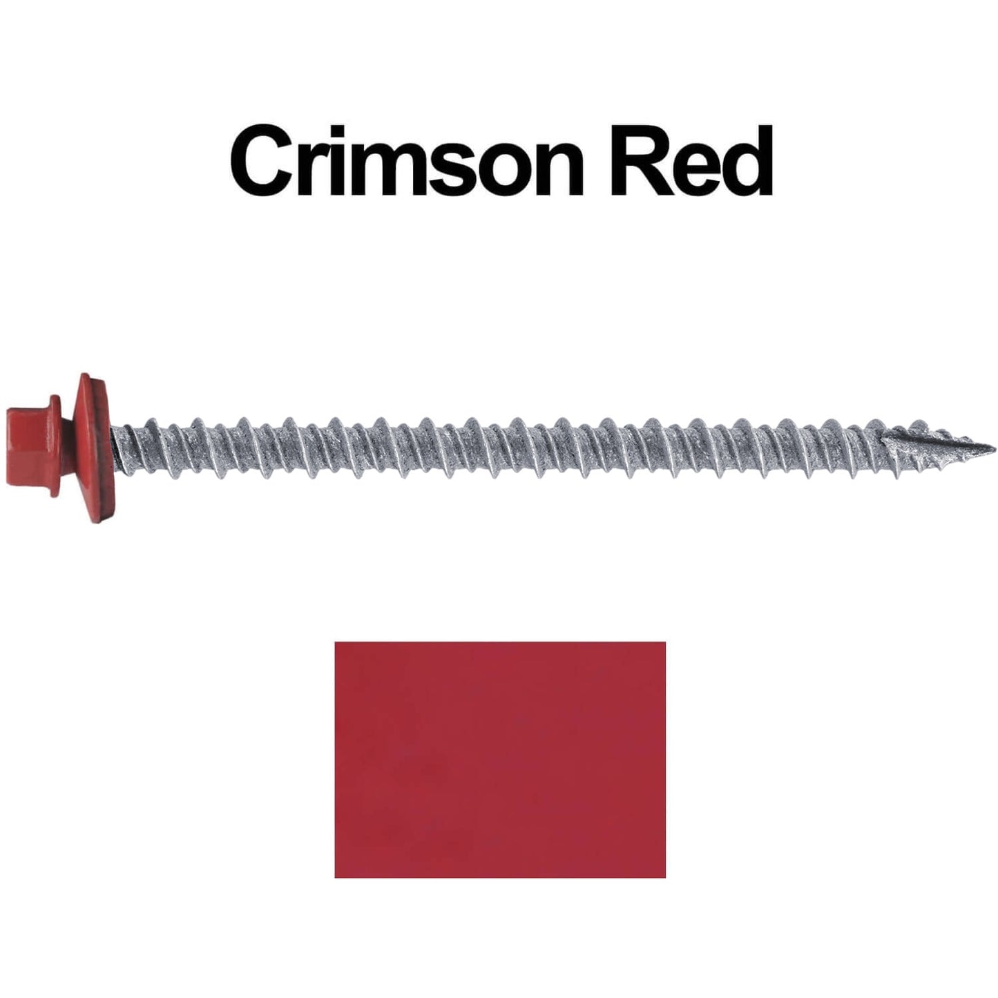 #10 x 3" Metal ROOFING SCREWS - Hex Washer Head - Self starting/self tapping - EPDM washer. Colored head.