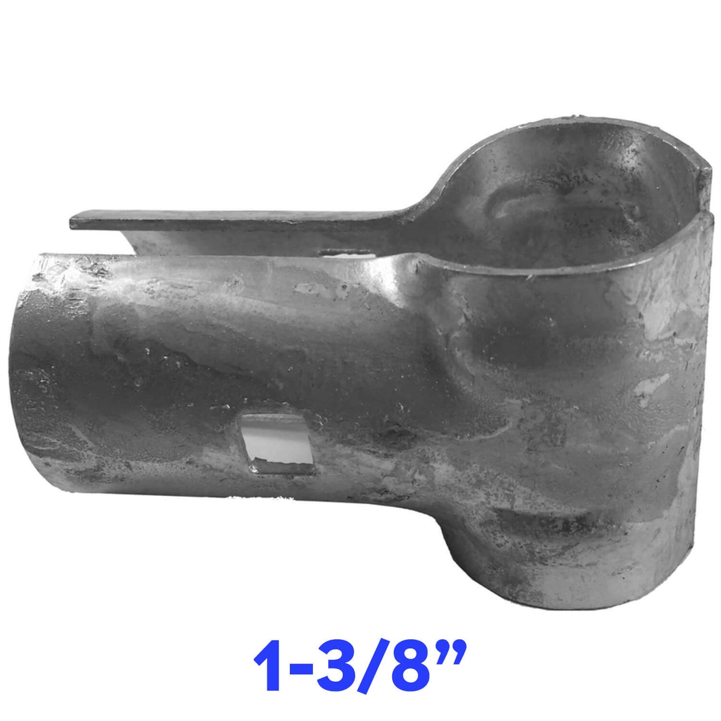 END CLAMP / PANEL T CLAMP - Chain Link Fence Clamp for T-ing into a pipe of exact dimensions. 1-3/8" x 1-3/8" or 1-5/8" x 1-5/8"