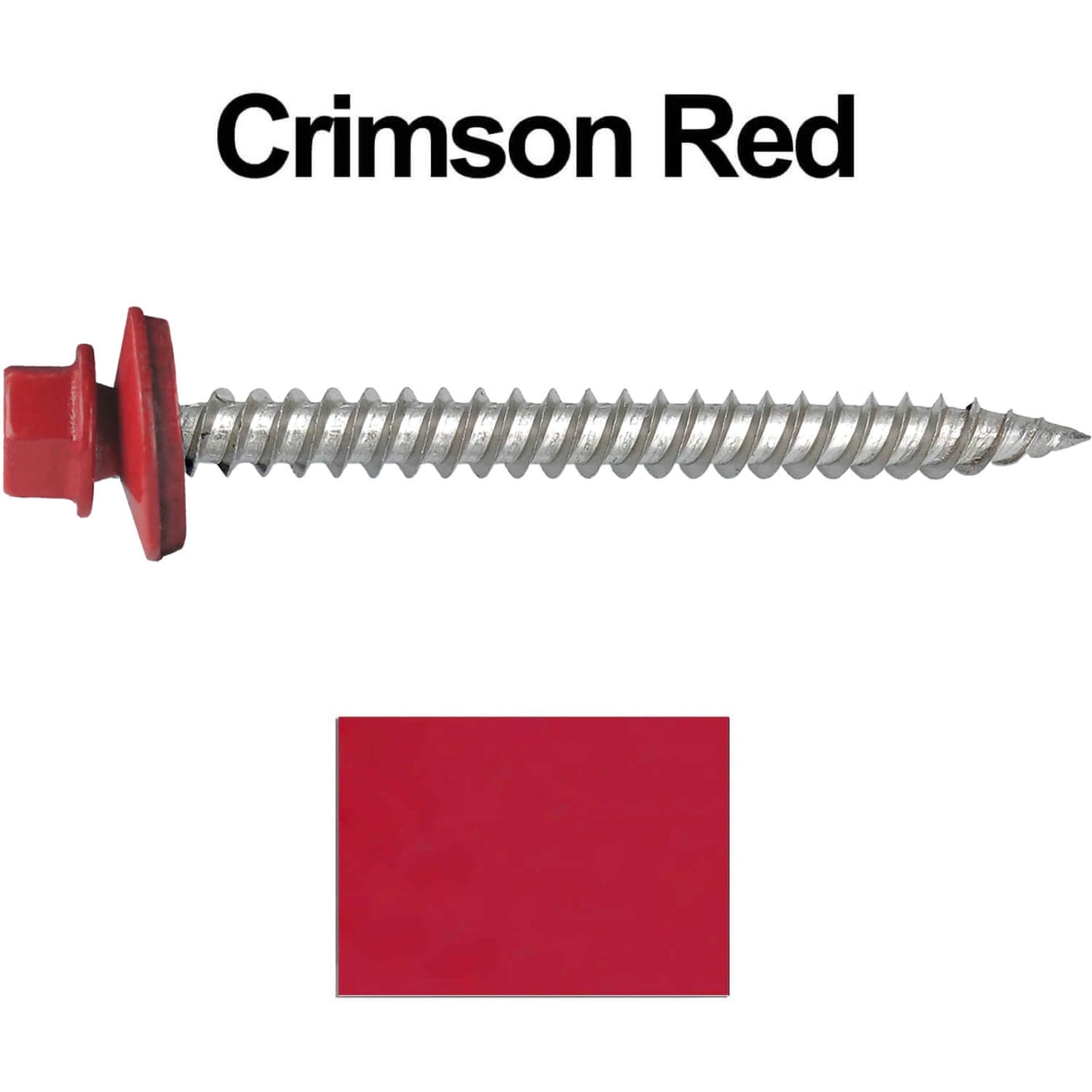 12 x 2-1/2" Stainless Steel Metal Roofing Screw - Hex Washer Head - Self starting/self tapping - EPDM washer. Colored head.