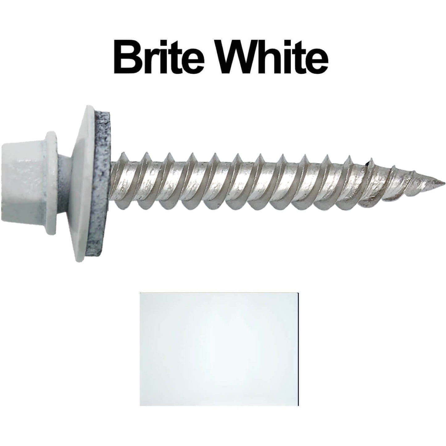 12 x 1-1/2" Stainless Steel Metal Roofing Screw - Hex Washer Head - Self starting/self tapping - EPDM washer. Colored head.