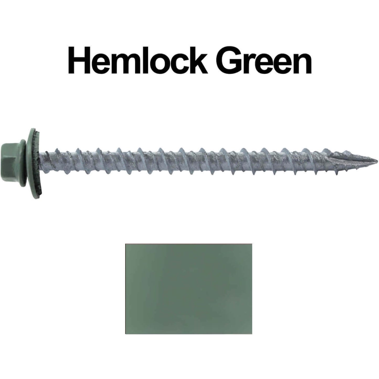 #10 x 2-1/2" Metal ROOFING SCREWS - Hex Washer Head - Self starting/self tapping - EPDM washer. Colored head.