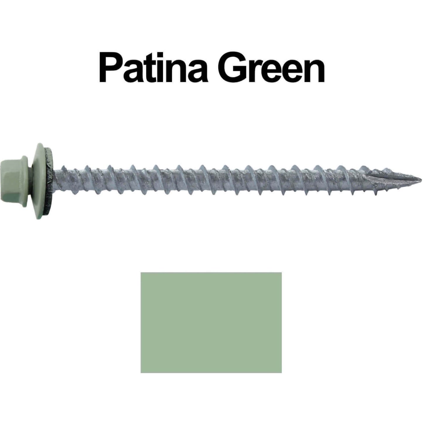 #10 x 2-1/2" Metal ROOFING SCREWS - Hex Washer Head - Self starting/self tapping - EPDM washer. Colored head.
