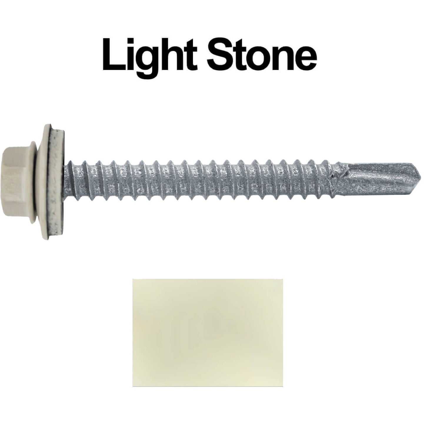 #12 x 2" Metal to Metal Type #3 Metal Roofing Screws - Hex Head Drill Point - 9/16" EPDM Washer.