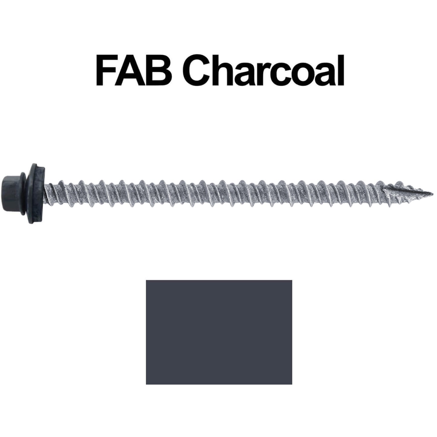 #10 x 3" Metal ROOFING SCREWS - Hex Washer Head - Self starting/self tapping - EPDM washer. Colored head.