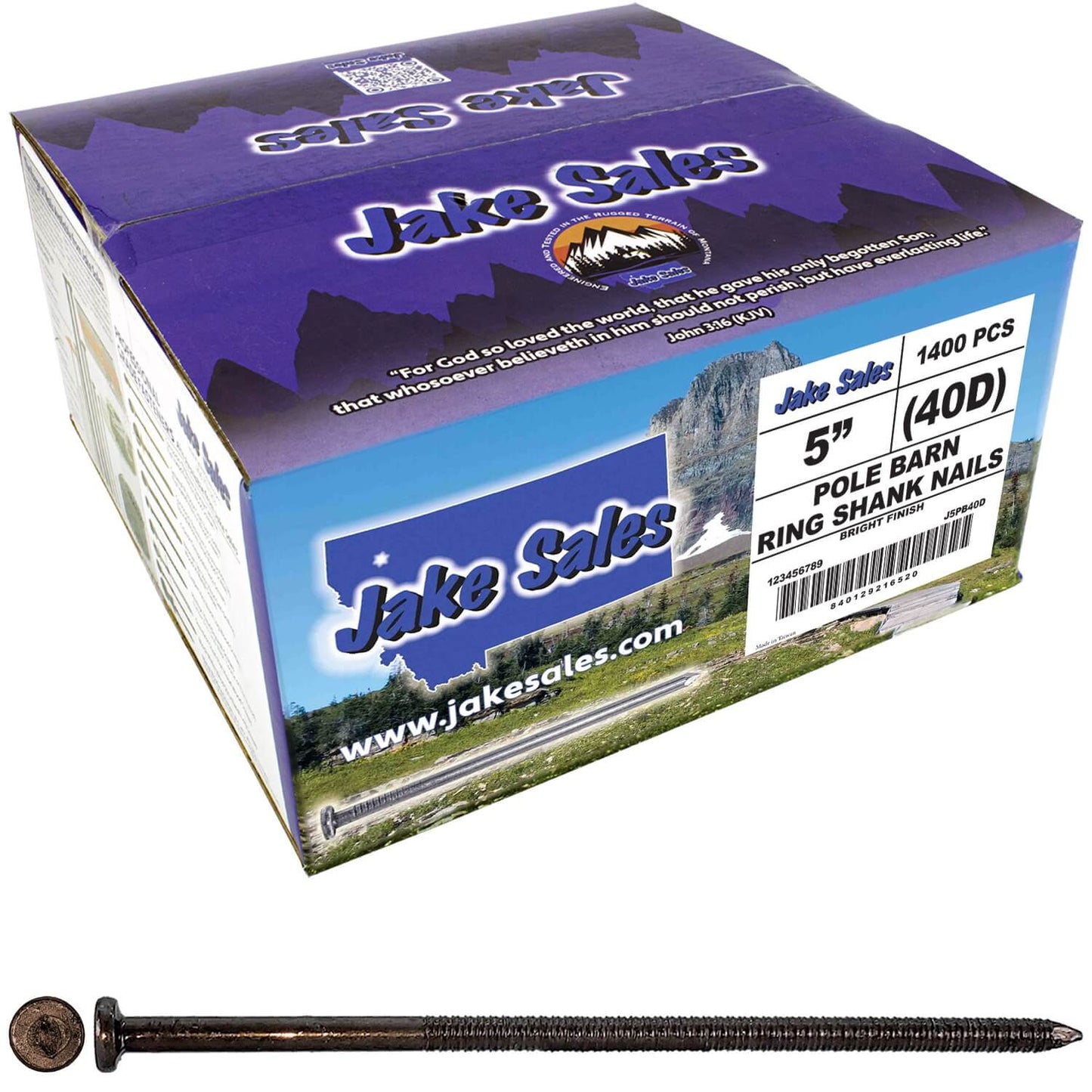 Ring Shank Common Bright and Spike Nails - Used for landscaping timbers, railroad ties, pole barns and load bearing structures