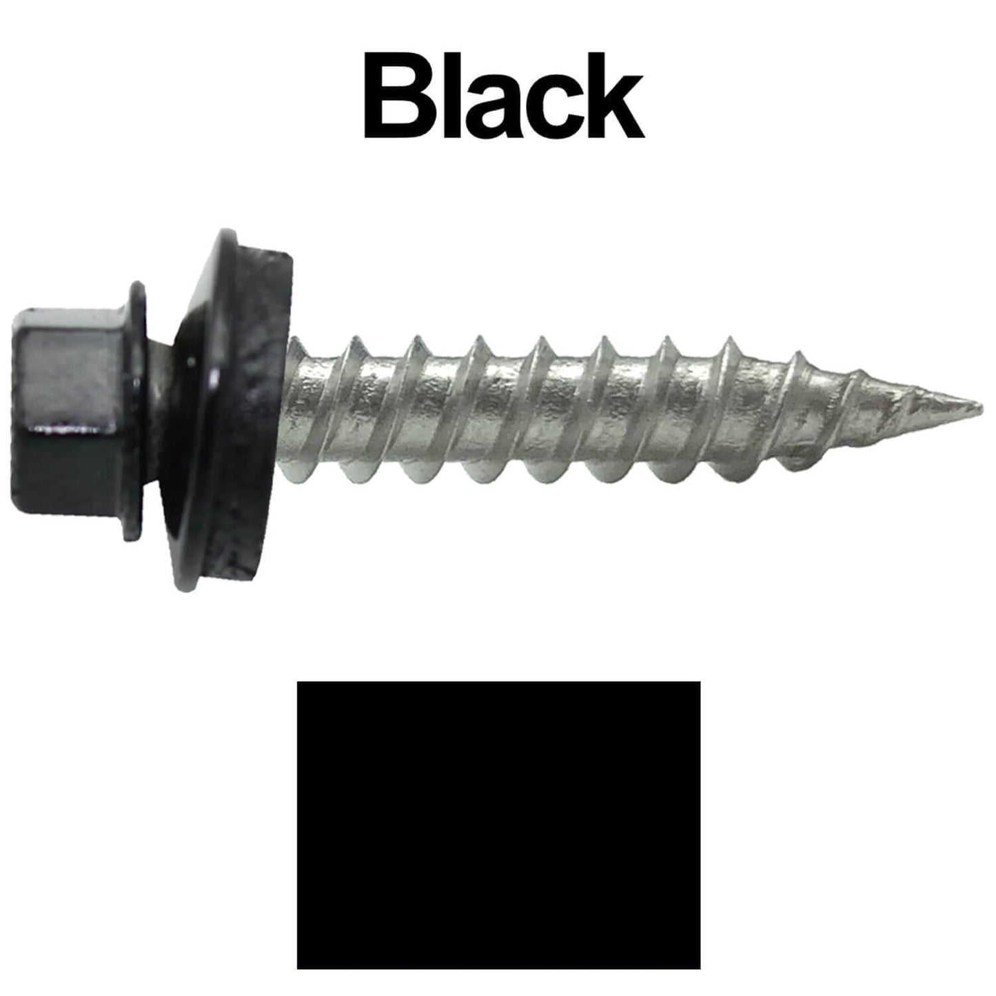 #9 x 1" Stainless Steel Metal Roofing Screws - Hex Washer Head - Self-Piercing (SP) tip metal to wood siding screws. EPDM washer. Colored head.