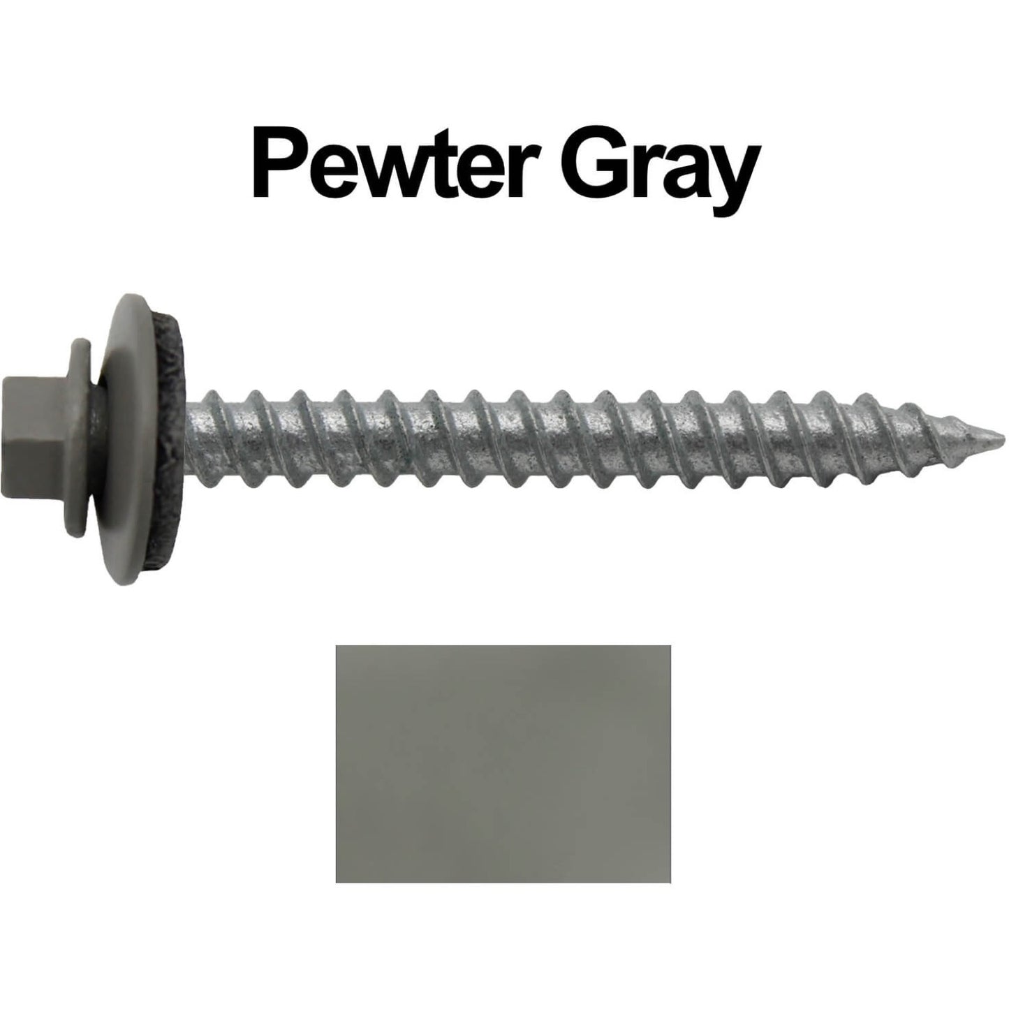 #12 x 2" RE-GRIP METAL ROOFING SCREWS - Hex Washer Head - Self starting/self tapping - EPDM washer. Colored head.