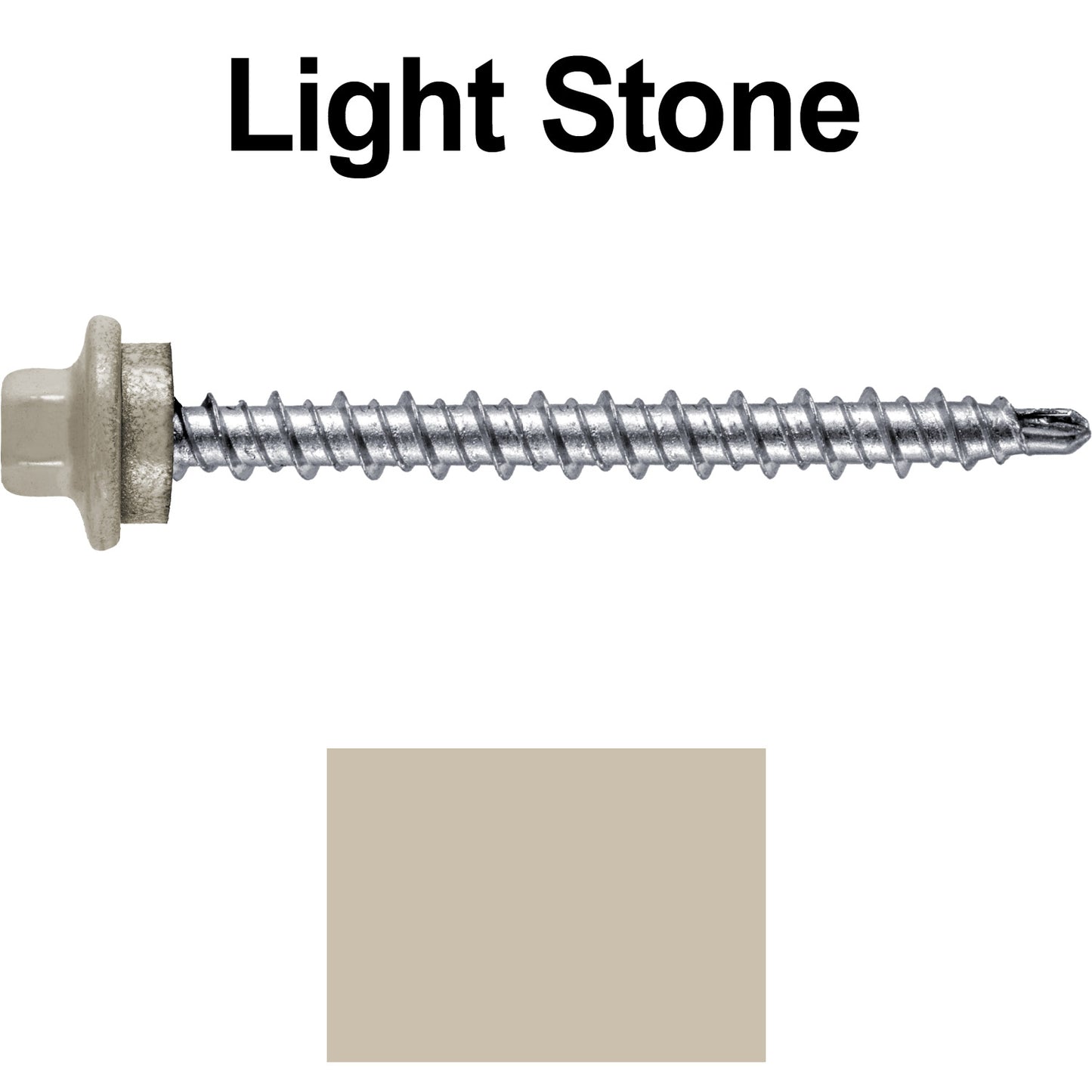 #10 x 2" Stainless Steel Mini Driller Sheet Metal Roofing Screw - Hex Washer Cap - Self starting metal to wood siding screws - EPDM washer. Colored head.