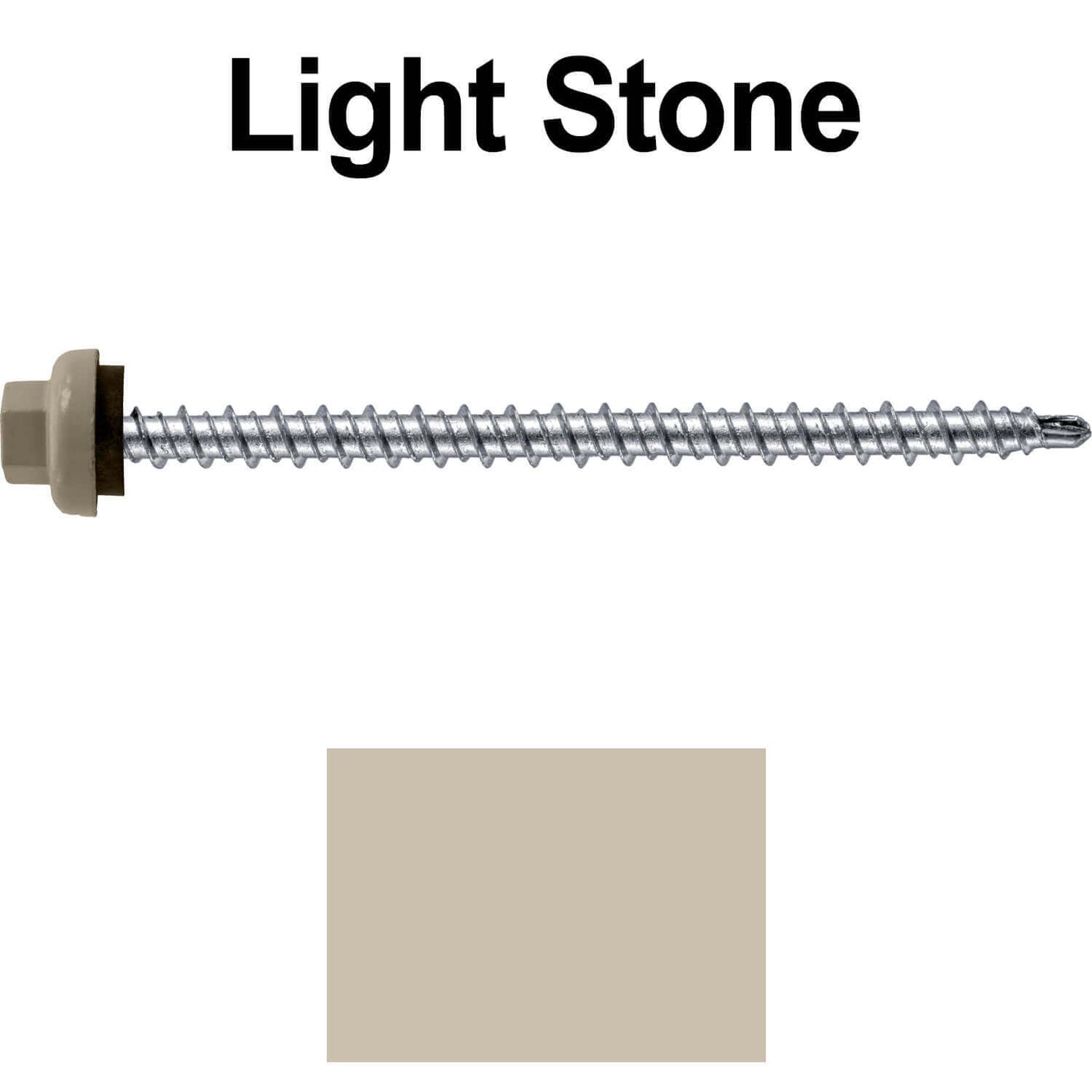 10 X 3" Zinc Aluminum Cap MINI-DRILLER Roofing Screws HI-LO THREAD Zinc Plated Carbon Steel Shank - EPDM Washer - Colored head