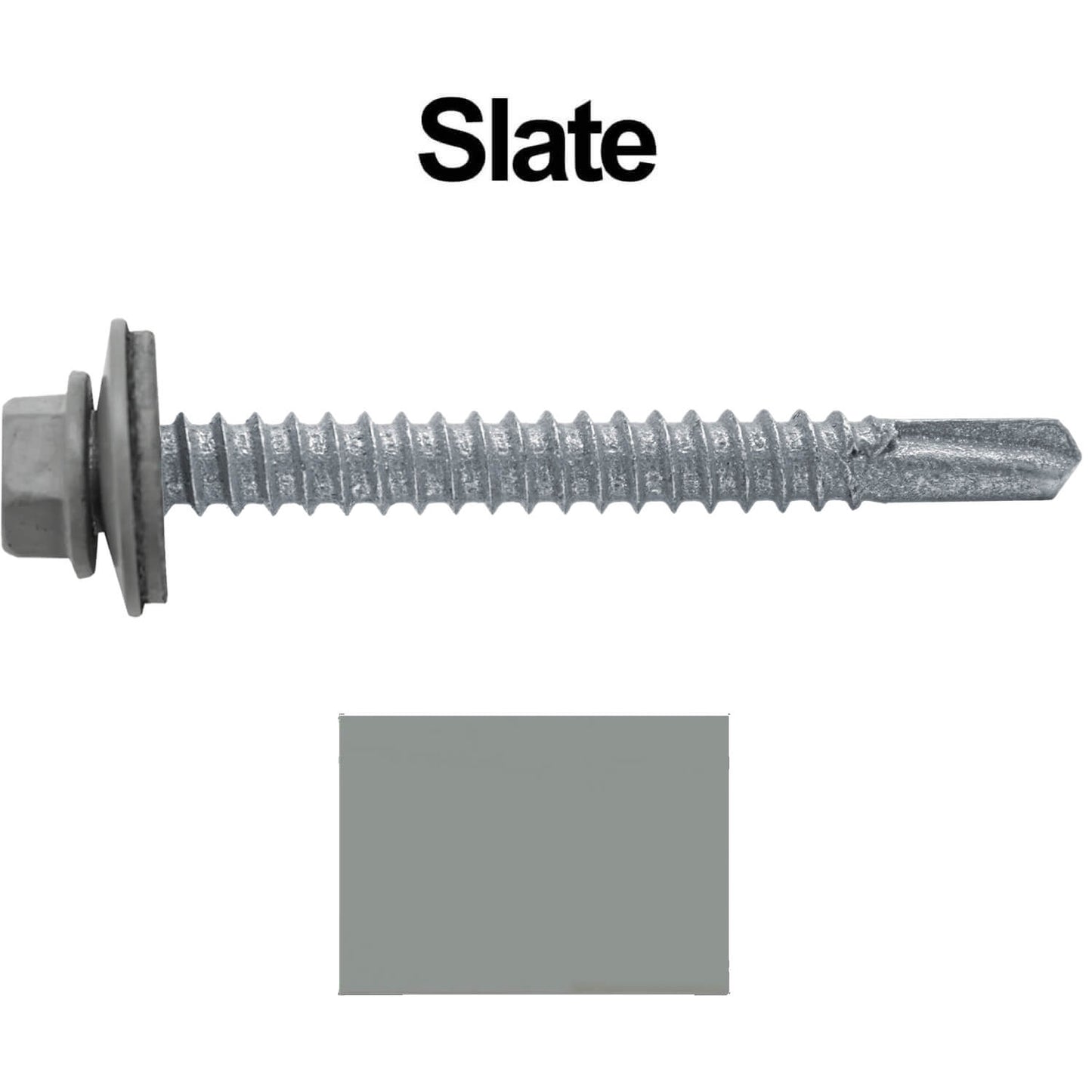 #12 x 2" Metal to Metal Type #3 Metal Roofing Screws - Hex Head Drill Point - 9/16" EPDM Washer.