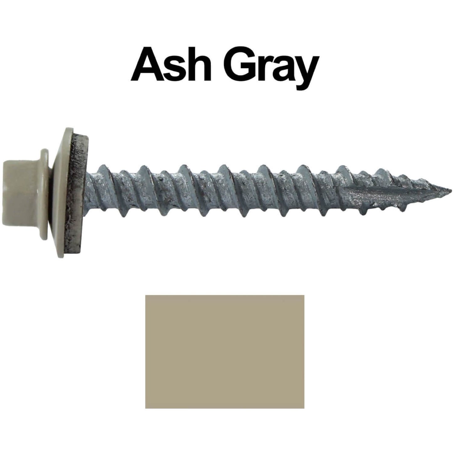 #10 x 1-1/2" Metal ROOFING SCREWS - Hex Washer Head - Self starting/self tapping - EPDM washer. Colored head.