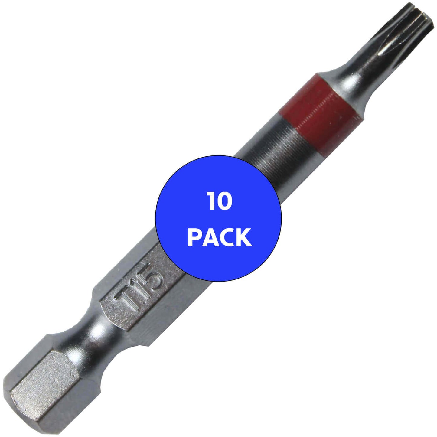T15 (T-15) Torx/Star Driver Bit - Color Coded Torx/Star Drive Bit for Screws and Fasteners