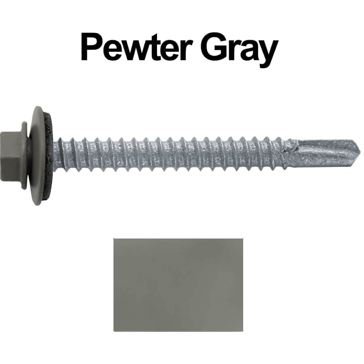 #12 x 2" Metal to Metal Type #3 Metal Roofing Screws - Hex Head Drill Point - 9/16" EPDM Washer.