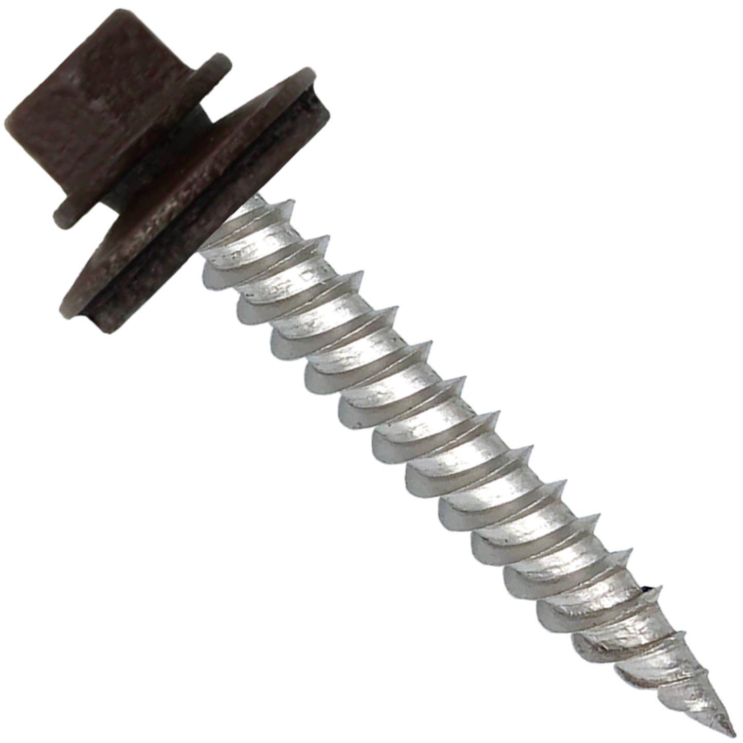 12 x 1-1/2" Stainless Steel Metal Roofing Screw - Hex Washer Head - Self starting/self tapping - EPDM washer. Colored head.