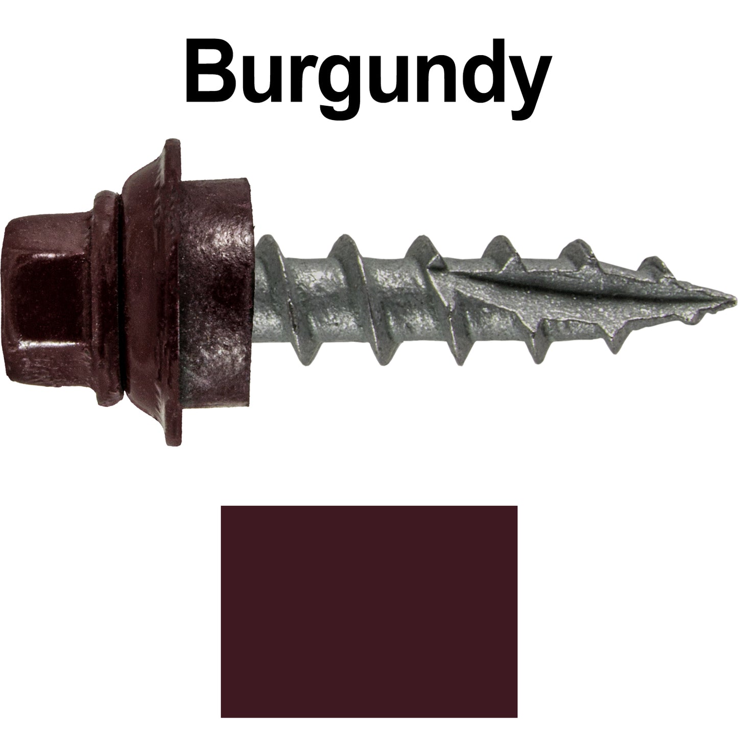 12 X 1" Metal Roofing Screws For OSB and Plywood - Galvanized Metal to Wood Type 17 Tip - 1/4" Hex Head - Assembled EPDM Washer
