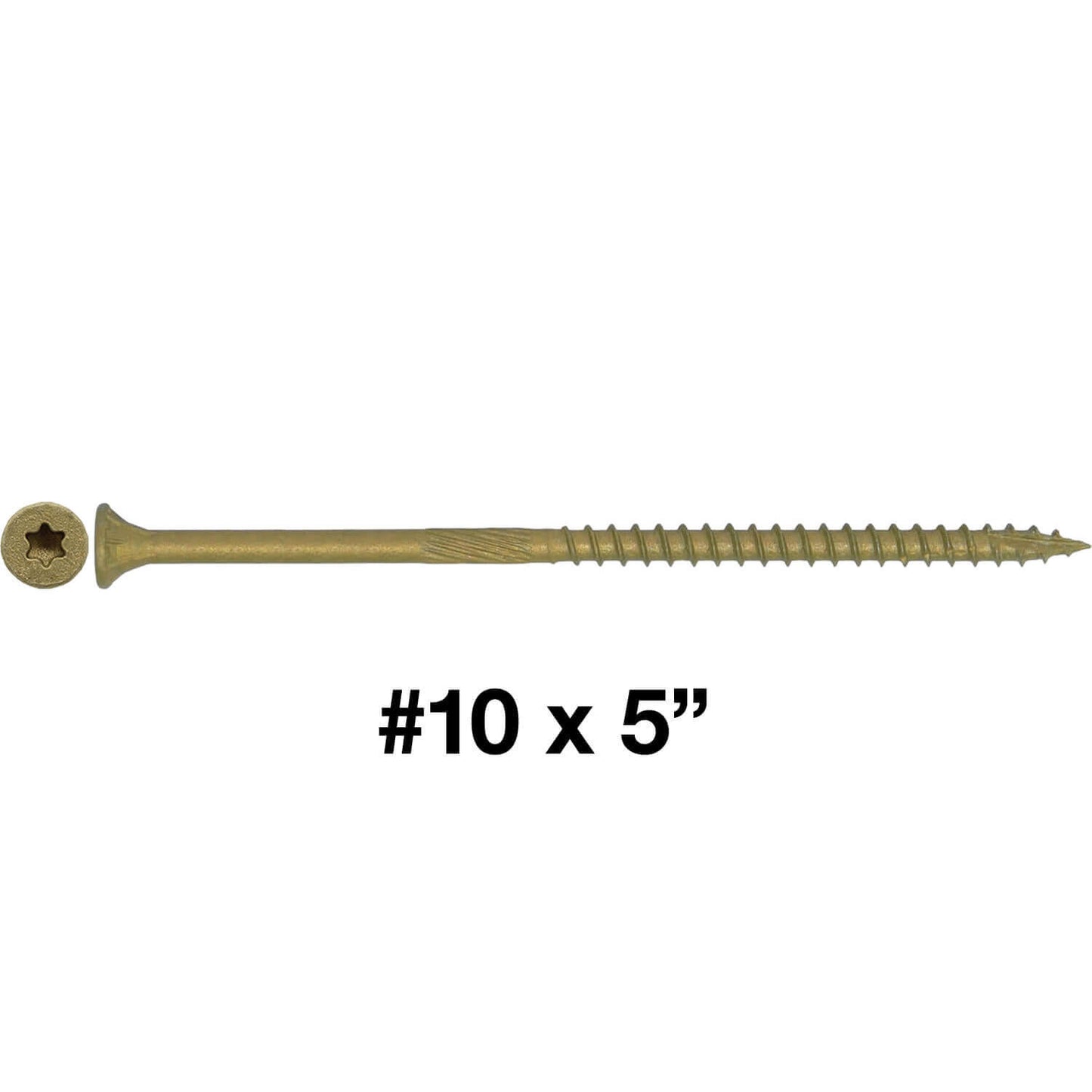 #10 x 2" - 6" Bronze Exterior Coated Wood Screw Torx/Star Drive Head - Multipurpose Exterior Coated Torx/Star Drive Wood Screws