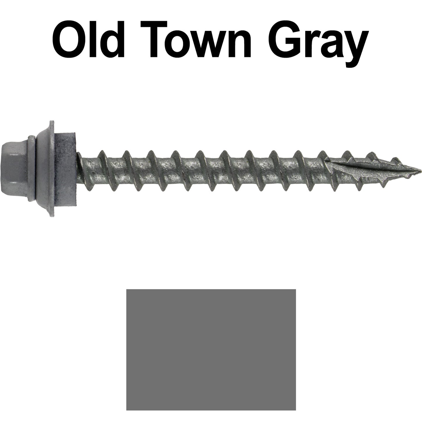 12 X 2" Metal Roofing Screws For OSB and Plywood - Galvanized Metal to Wood Type 17 Tip - 1/4" Hex Head - Assembled EPDM Washer