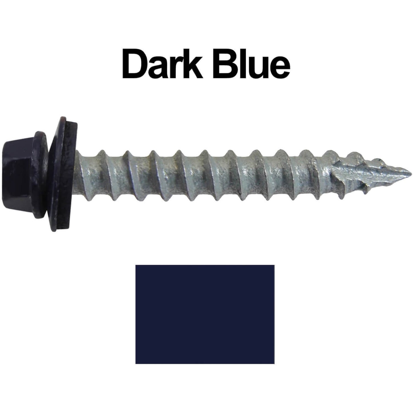 #14 x 1-1/2" Metal ROOFING SCREWS - Hex Washer Head - Self starting/self tapping - EPDM washer. Colored head.