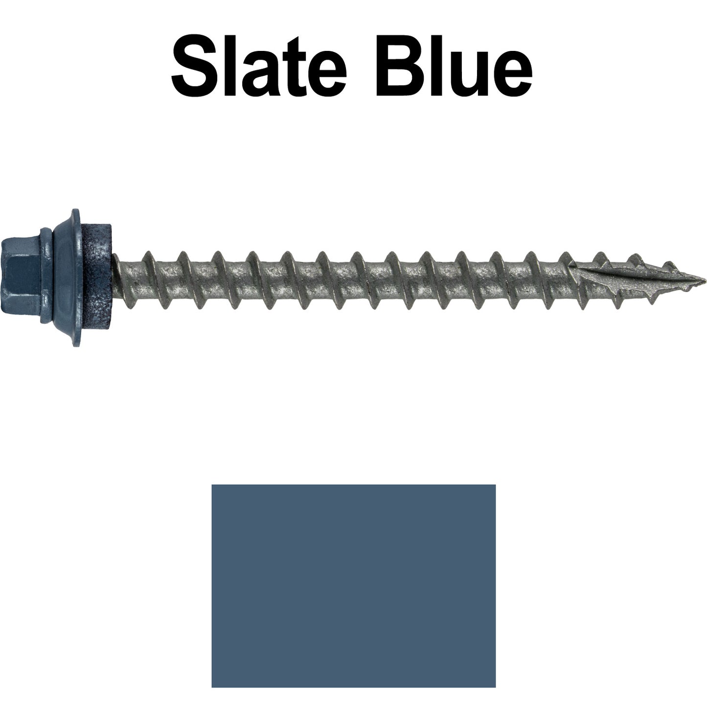 12 X 2-1/2" Metal Roofing Screws For OSB and Plywood - Galvanized Metal to Wood Type 17 Tip - 1/4" Hex Head - Assembled EPDM Washer