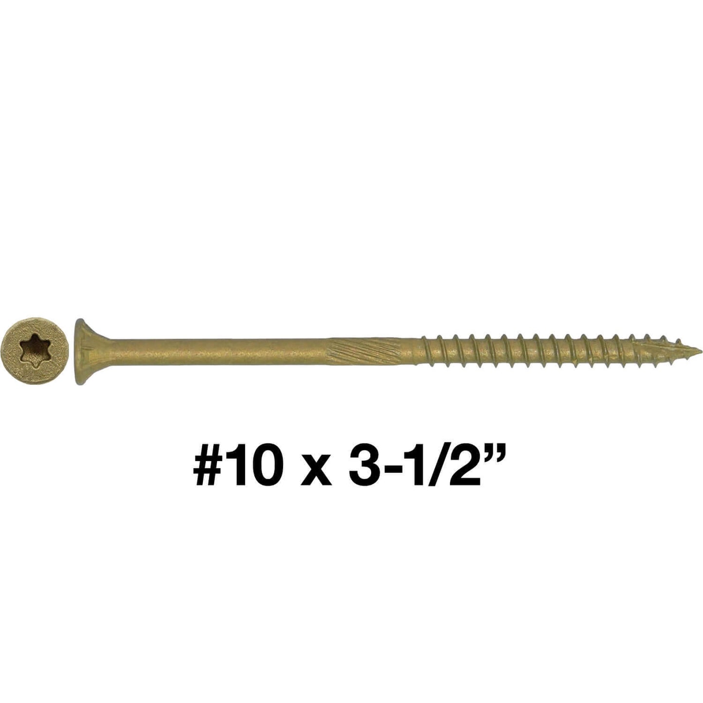 #10 x 2" - 6" Bronze Exterior Coated Wood Screw Torx/Star Drive Head - Multipurpose Exterior Coated Torx/Star Drive Wood Screws