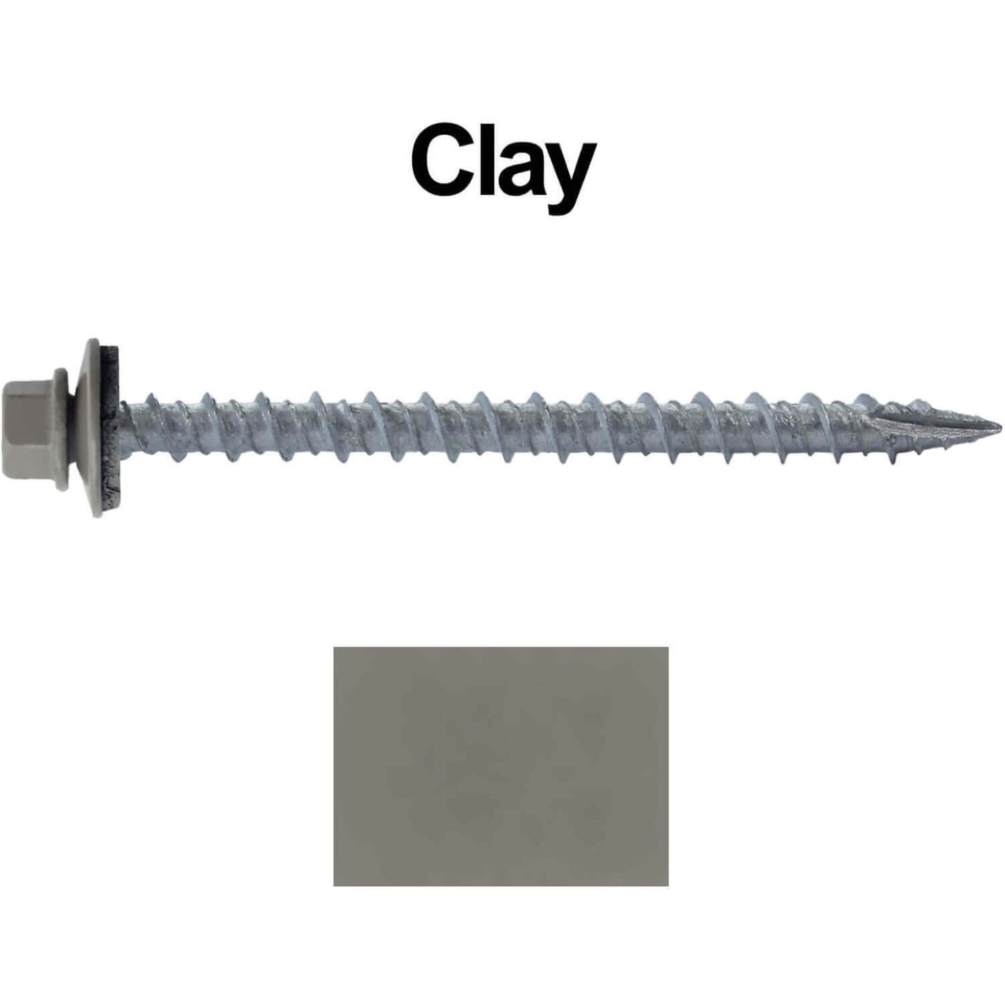 #10 x 2-1/2" Metal ROOFING SCREWS - Hex Washer Head - Self starting/self tapping - EPDM washer. Colored head.