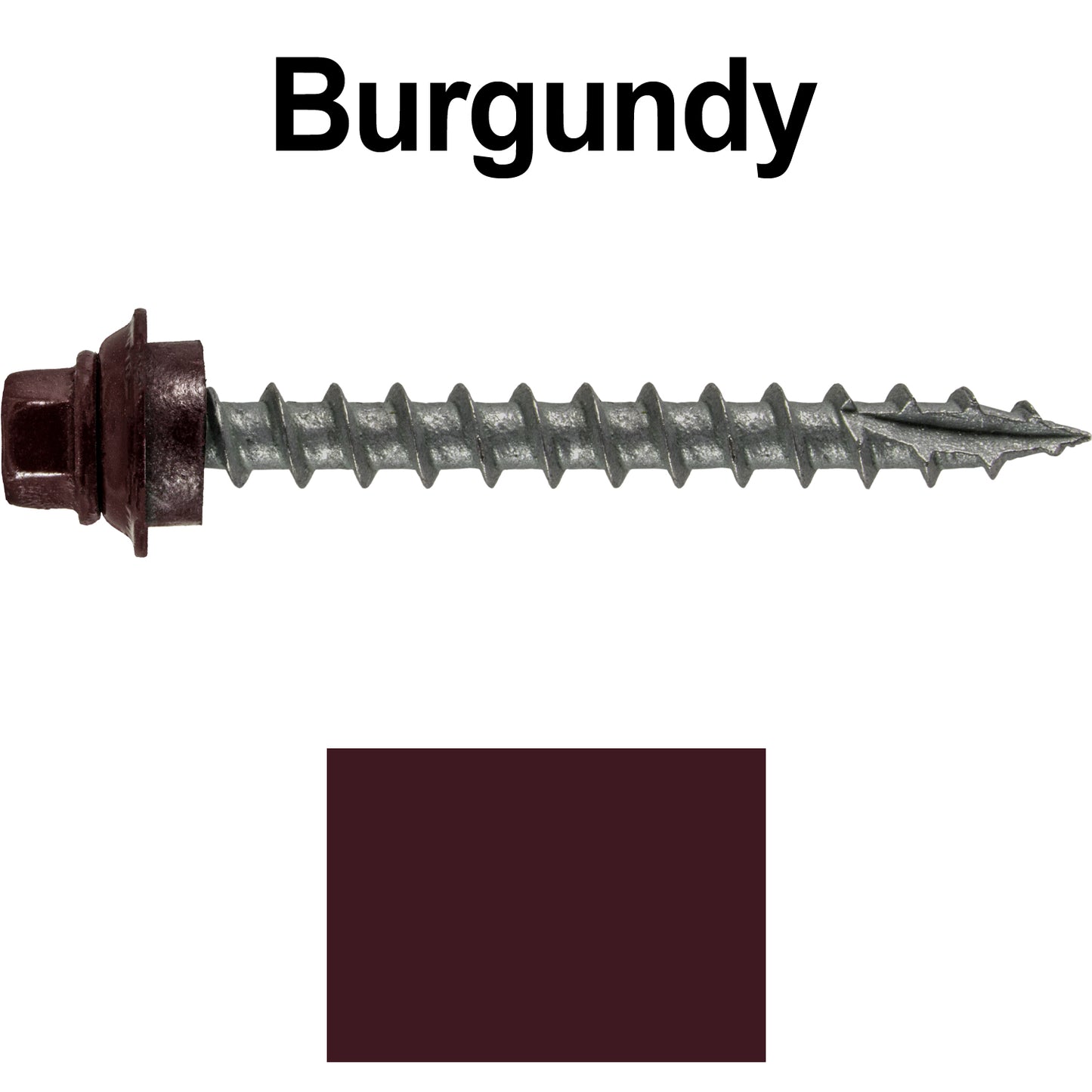 12 X 2" Metal Roofing Screws For OSB and Plywood - Galvanized Metal to Wood Type 17 Tip - 1/4" Hex Head - Assembled EPDM Washer
