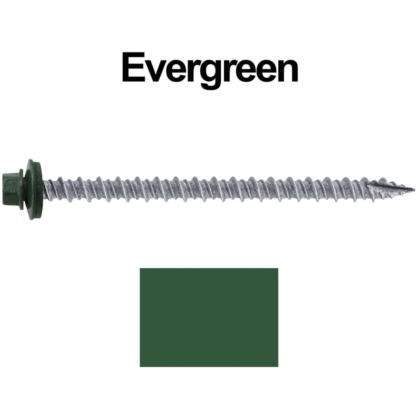 #10 x 3" Metal ROOFING SCREWS - Hex Washer Head - Self starting/self tapping - EPDM washer. Colored head.