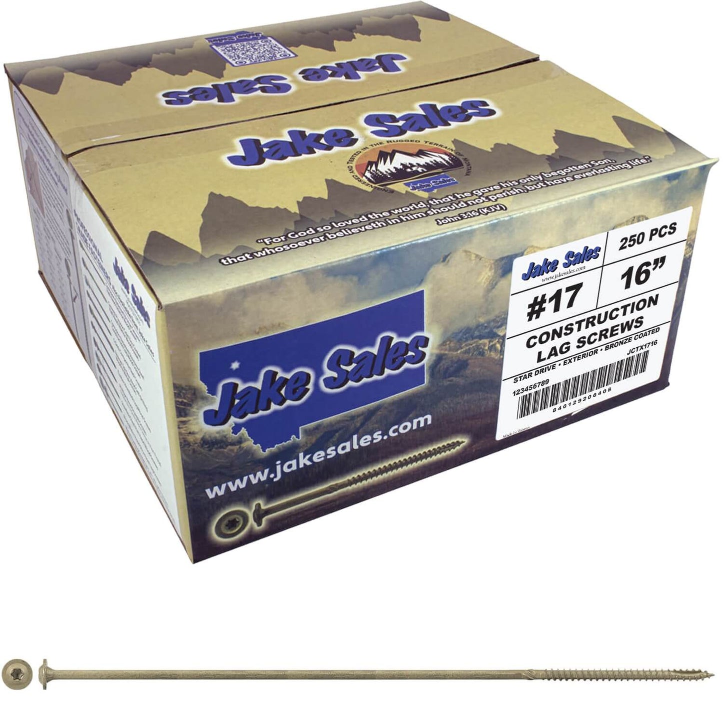 #17 Construction Lag Screw Exterior Coated Torx/Star Drive Heavy Duty Structural Lag - Modified Truss Washer Head