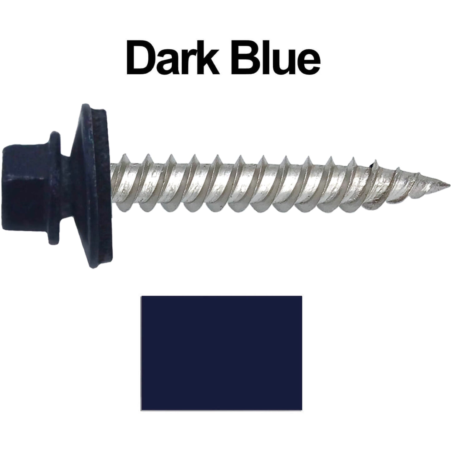 12 x 1-1/2" Stainless Steel Metal Roofing Screw - Hex Washer Head - Self starting/self tapping - EPDM washer. Colored head.