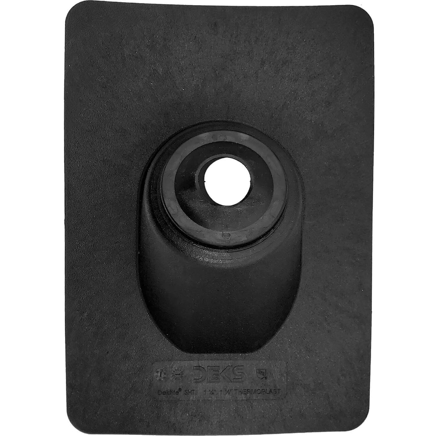 Dektite Pipe Flashing for Shingle Roof Applications. Thermoplastic Hard Base with Elastomer Collar.