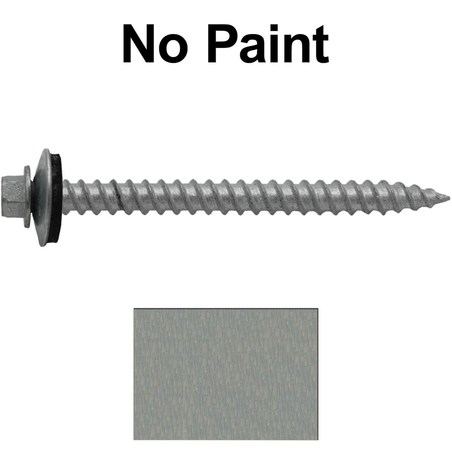 12 x 2-1/2" Metal ROOFING SCREWS - Hex Washer Head - Self starting/self tapping - EPDM washer. Colored head.